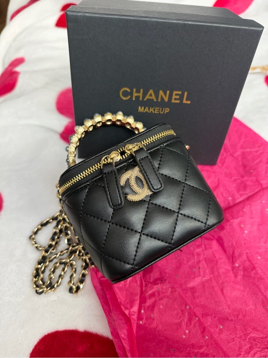 GWP ch Handbags - GWP Chanel Black Quilted Pearl-Handle Crossbody Bag